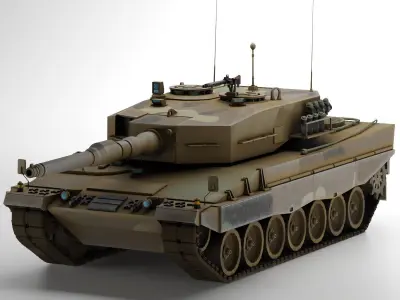 military tank Low-poly 3D model Low-poly