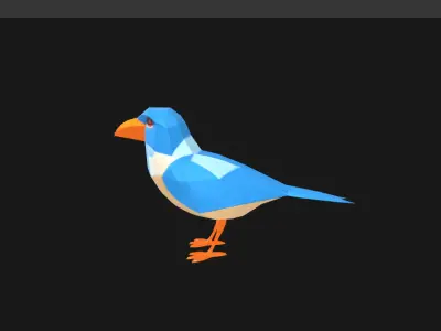 Low Poly Bird - Stylized 3D Model for Games and Animations Low-poly 3D model