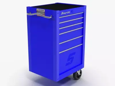 Tool Storage End Blue Low-poly 3D model