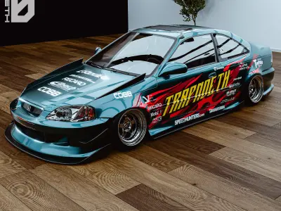 TRANDETH EJ CIVC BODY KIT 3D model