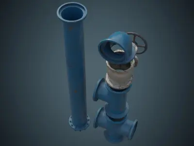Industrial Pipes 5B Low-poly 3D model