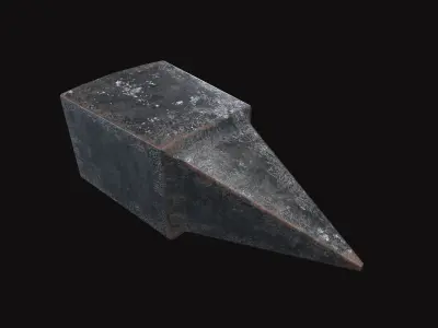 Medieval Hot Cut Hardy Tool Low-poly 3D model