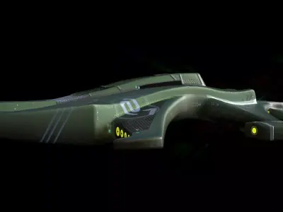 Spaceship halo weapon Low-poly 3D model
