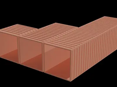 Containers shipping Low-poly 3D model