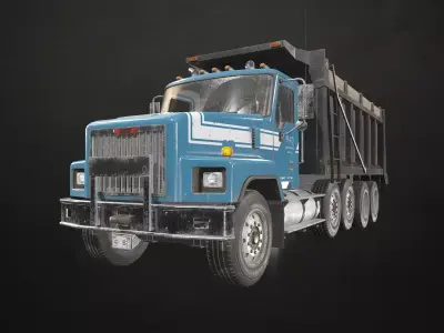 Classic Dump Truck Low-poly 3D model