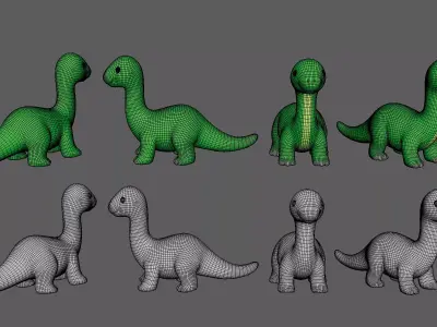 Dinosaur Diplodocus Low-poly 3D model