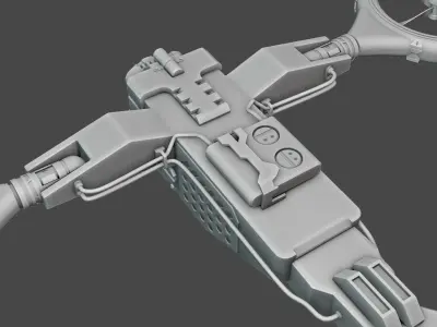Drone UAV cambat model Low-poly 3D model