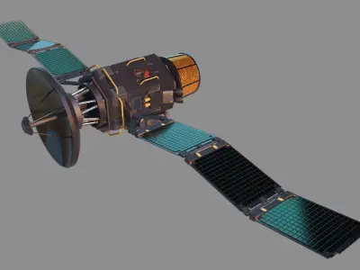 satellite spacecraft Low-poly 3D model