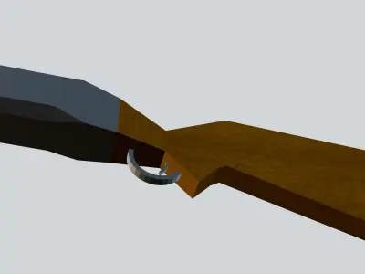Shotgun Low-poly 3D model 6