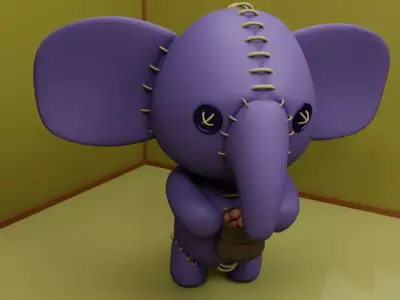 TOY ELPHANT ANIMATED Low-poly 3D model