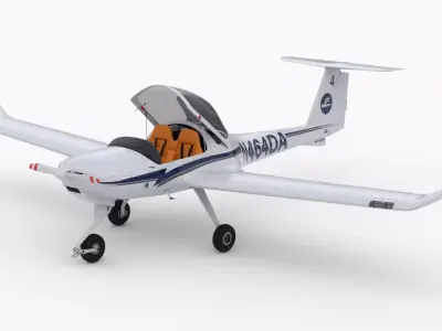Aircraft Diamond DA20 Navy Low-poly 3D model