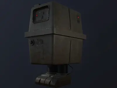 Game ready Star Wars GNK Droid Free low-poly 3D model