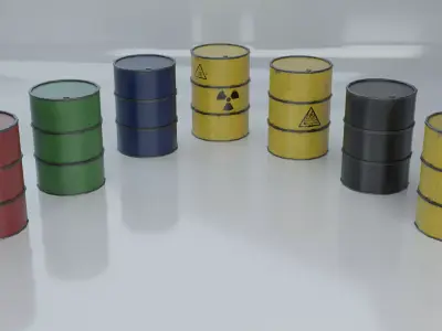 Resources Pack - Barrels Low-poly 3D model