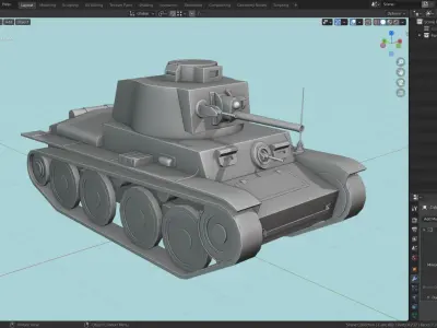 Panzerkampfwagen 38t Tank Base Mesh  Low-poly 3D model