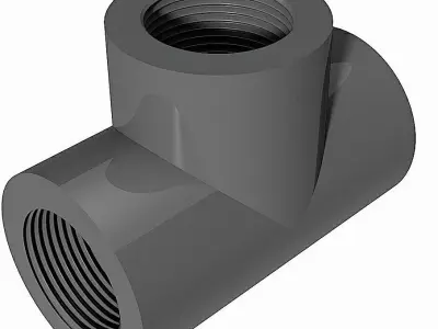 PVC Equal Tees - BSP Female Ends Free 3D model