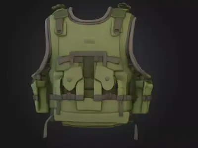 Realistic Military Tactical Vest Low-poly 3D model