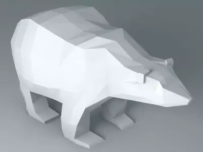 Polar Bear Cartoon Low Poly Low-poly 3D model