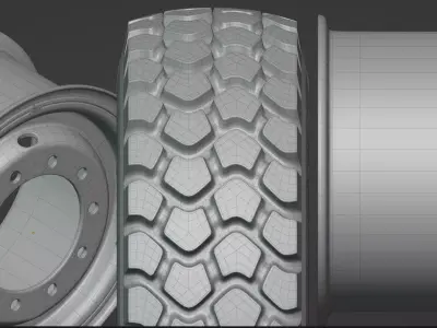 Military truck wheel 2 3D model