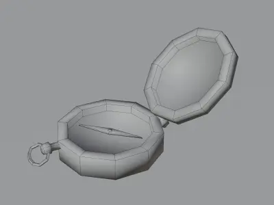 Gold Compass - Hand Painted 3D model