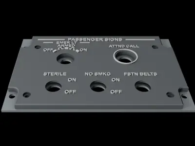 EMBRAER E1 OVERHEAD - PASSENGER SIGNS PANEL 3D print model