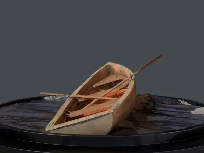 Clinker Dingy 3D Model with PBR maps 3D model