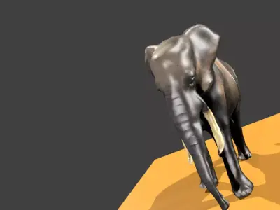 3d model metal Elephant Low-poly 3D model