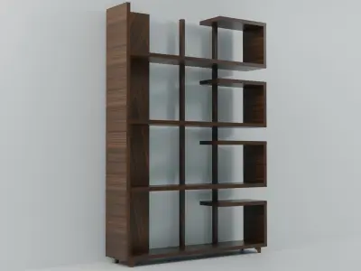 Modern Bookshelf Square Wooden Display Shelf Free low-poly 3D model