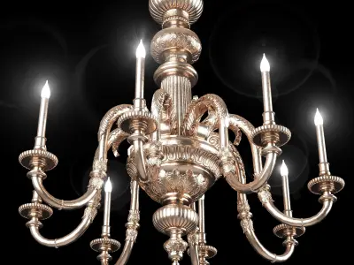 classical brass chandelier 2 3D model