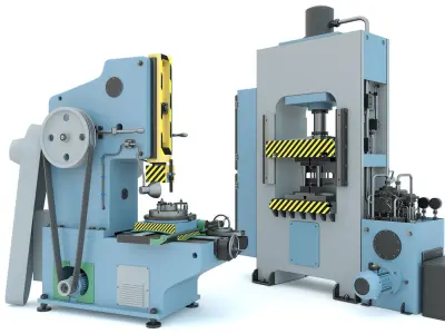 Industrial milling machine tool hydraulic press - Collection two 3D model