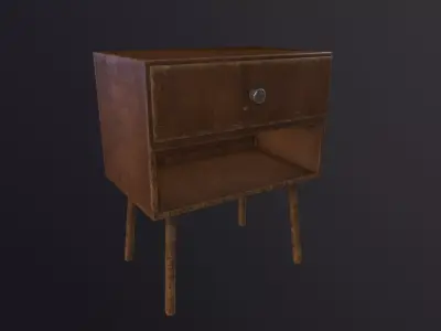 Old Nightstand 3D Model Low-poly 3D model