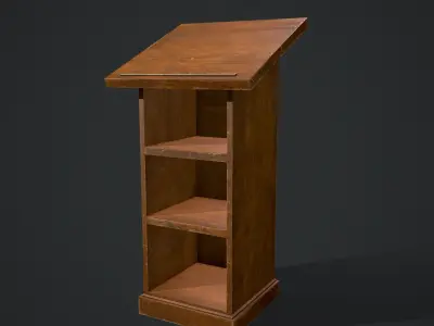 Wooden Bookstand Low-poly 3D model