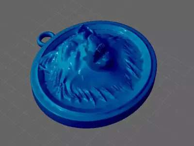 Wolf Head Pendant 3D print model purchase