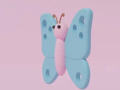 Cartoon Cute Butterfly 4 3D model