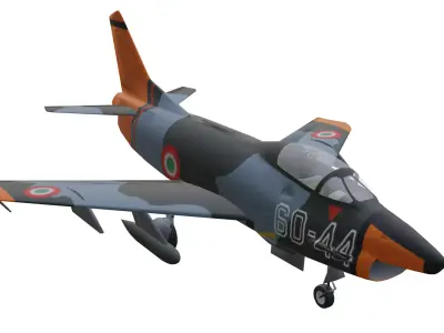 Strike Fighter Fiat G91 Low-poly 3D model