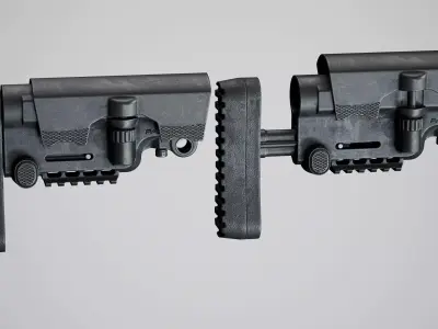 AR15 AB Arms stock low-poly 3d model Low-poly 3D model