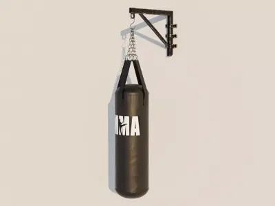 Boxing Punching Bag with Wall Mount - Game Ready Free low-poly 3D model