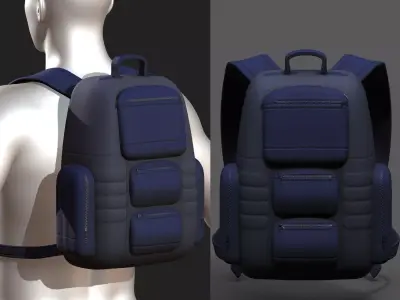 Backpack bag baggage Color 3d low poly Low-poly  Low-poly 3D model get