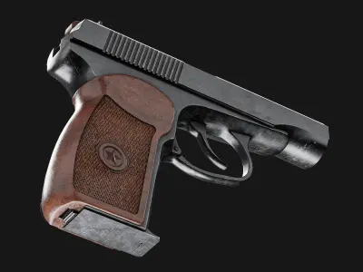 Makarov PM Pistol -  Game Ready Low-poly 3D model