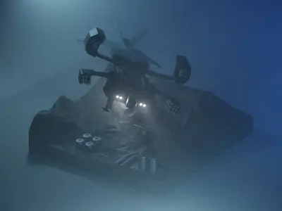 Cartoon Alien Dropship Scene 3D model