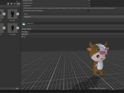 Chibi Cow Animated For Games Free low-poly 3D model