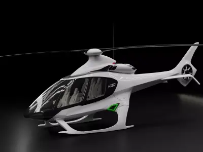 Hill HX50 Concept helicopter Low-poly 3D model