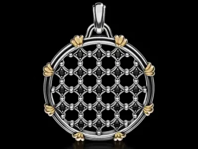 Antique diamond pendant 694 3D print model