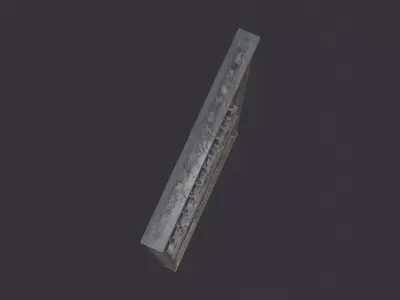 Metal Exterior Gate with Iron Bars Low-poly 3D model