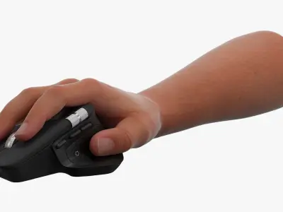 Wireless Productivity Mouse with Side Wheel in Hand 3D model