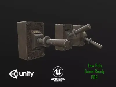 Industrial Power On - Off Switch 1 Low-poly 3D model