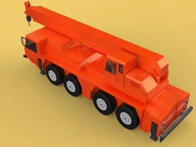 MINIATURE SCALE 1-130 ALL-TERRAIN TELESCOPIC MOBILE CRANE TRUCK 3D model
