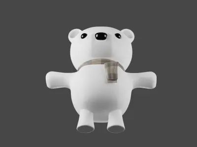 3D Character Teddy Bear Snow Bear 3D illustration 3D model
