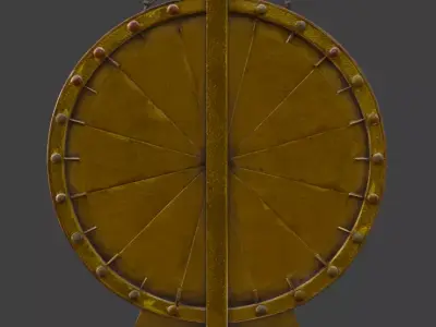 Vintage Circus Spinning Prize Wheel 3D Model Low-poly 3D model