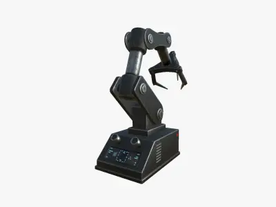 Robotic Hand A06 Black Metal - Machinery Industrial Design Low-poly 3D model