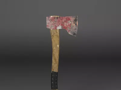 Bloody Hatchet Rusted Survival Hatchet Low-poly 3D model
